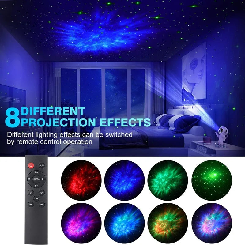 Galaxy Star Projector Night Light Astronaut Lamp Starry Sky Bedroom Home Decor