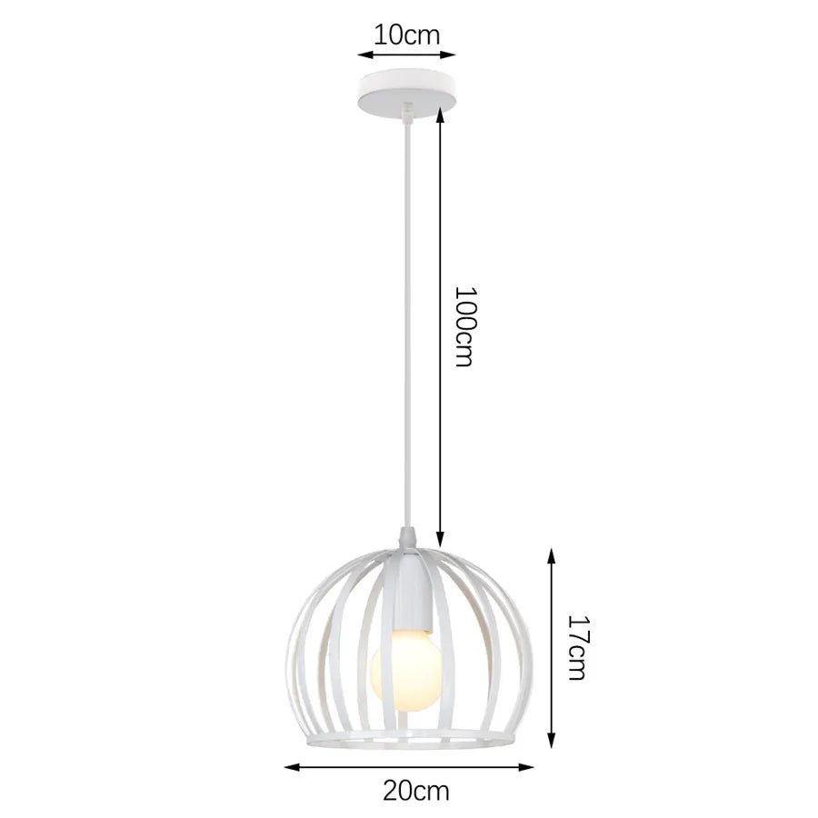 Retro Loft Industrial Pendant Light Wrought Iron Metal Ball E27 Hanging Lamp