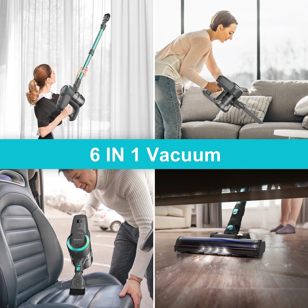 Cordless Upright Stick Vacuum Cleaner 20KPa Lightweight for Carpet Pet Hair