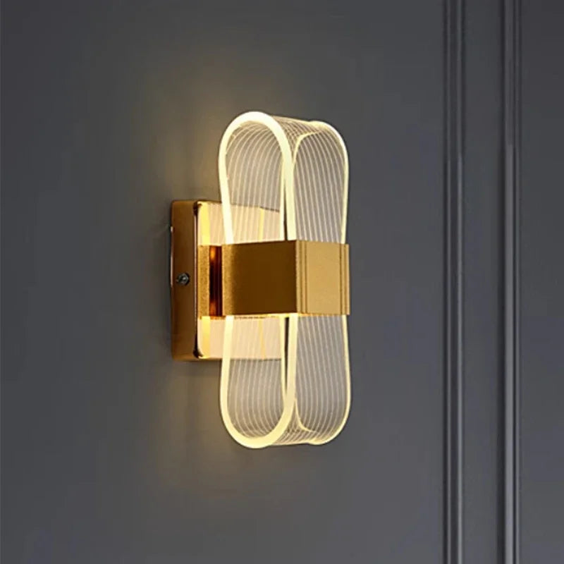 Gold Modern LED Wall Lamp – Luxury Aluminum Bedside Light for Bedroom & Living Room