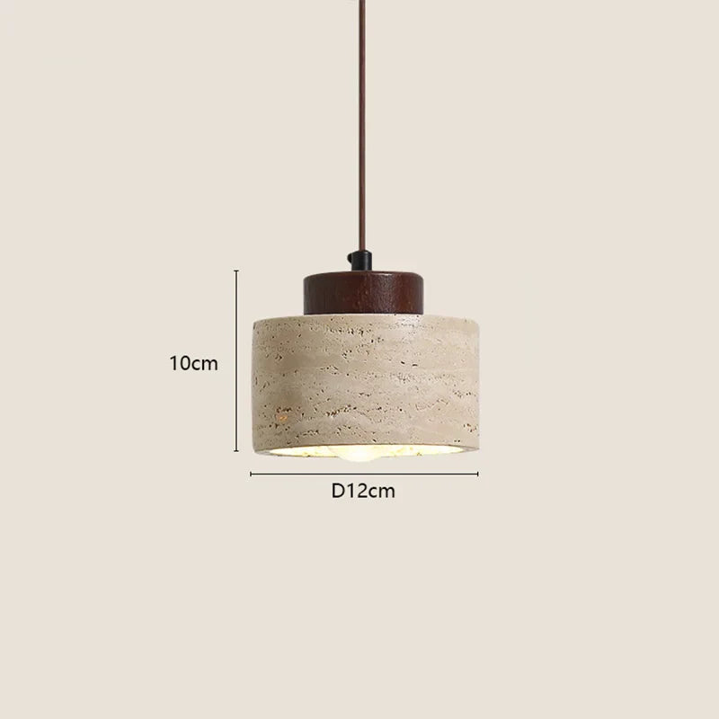 Japanese Wabi Sabi Stone Pendant Light – Modern Bedside Hanging Lamp for Bedroom