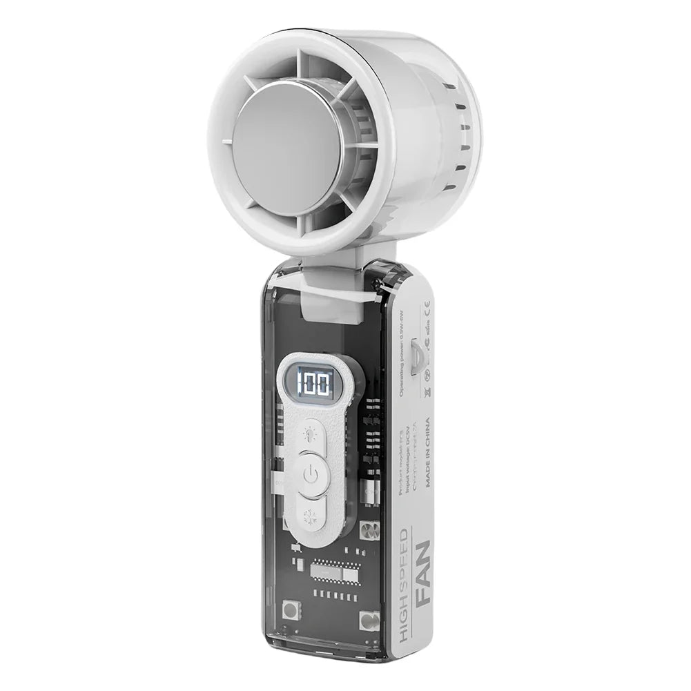 Portable Handheld Fan 3600mAh Rechargeable 100-Speed LED Display