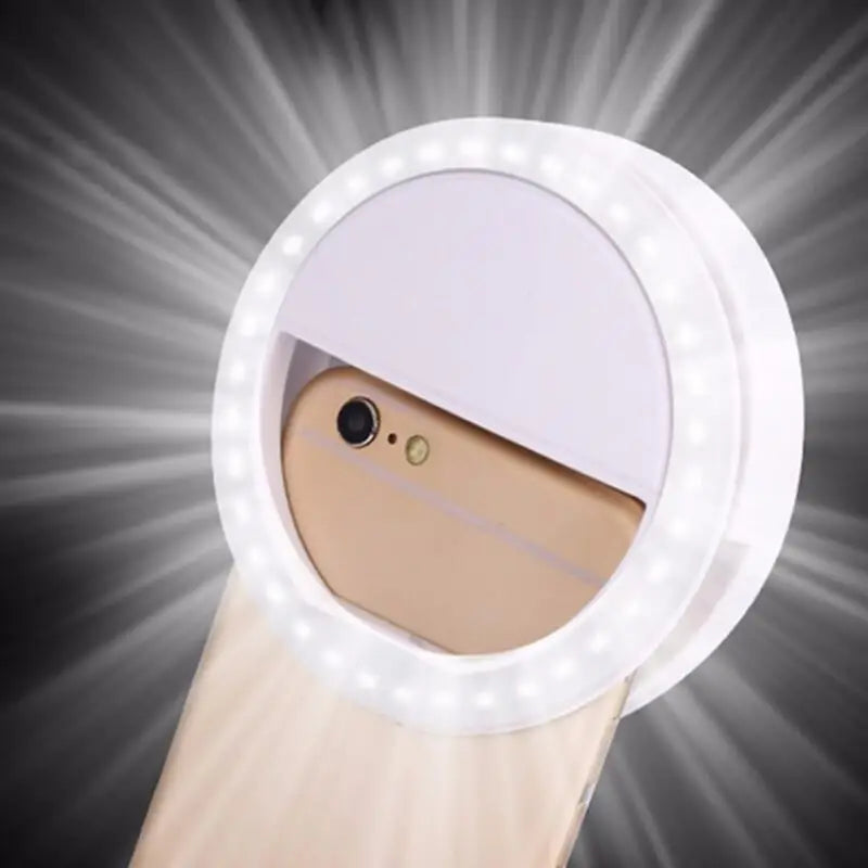 LED Selfie Ring Light Clip-On Phone Fill Light 36 LED Portable Video Lighting Lamp