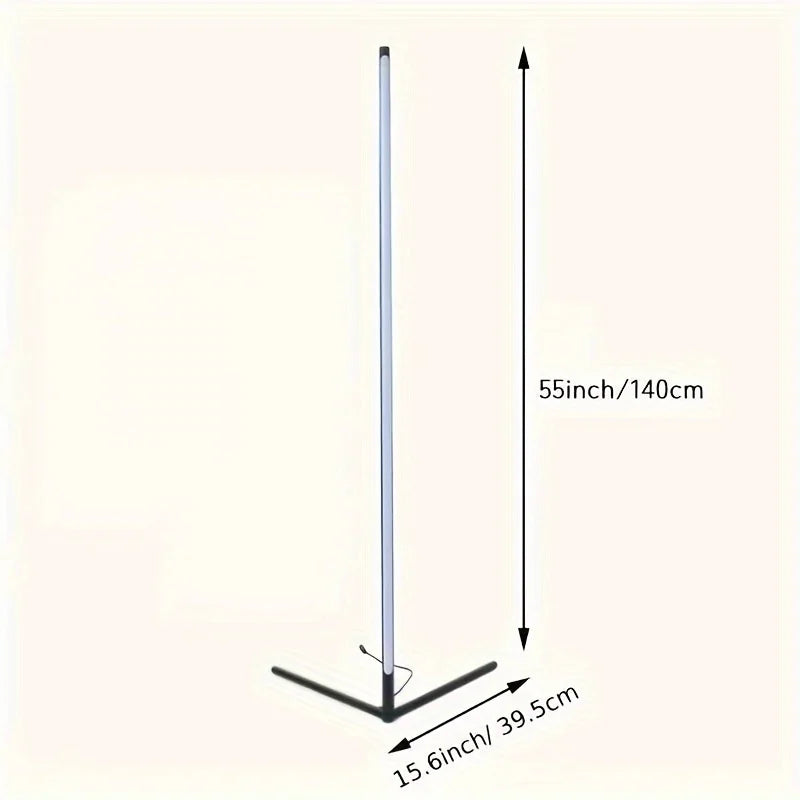 RGB LED Corner Floor Lamp 60-Inch for Living Room Bedroom Game Room Lighting