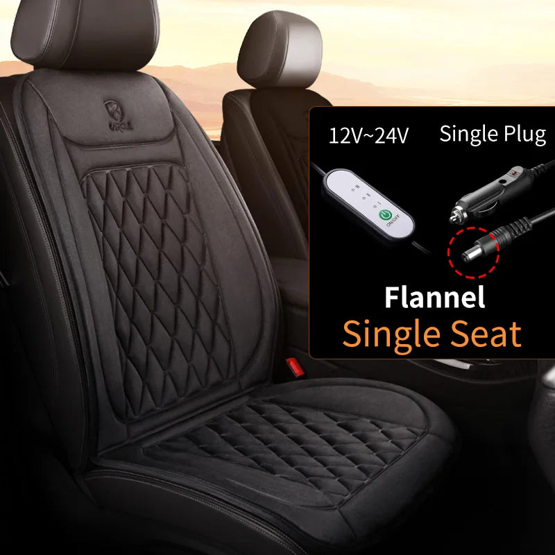 12-24V Heated Car Seat Cover with Fast Heating Flannel or Cloth