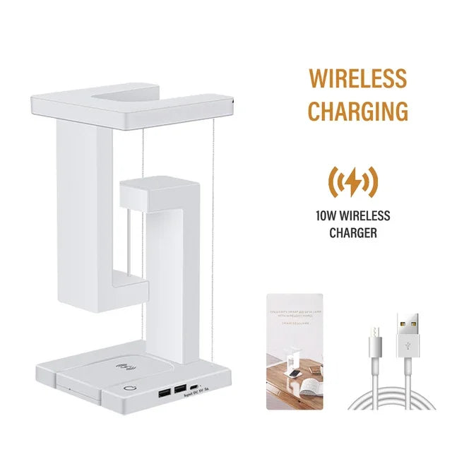 Magnetic Balance LED Desk Lamp Wireless Charger Creative Night Light Decor