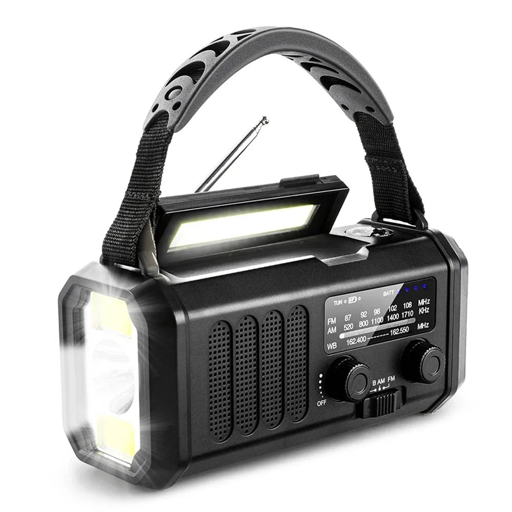 Emergency NOAA Weather Radio Solar Hand Crank 10000mAh Power Bank SOS