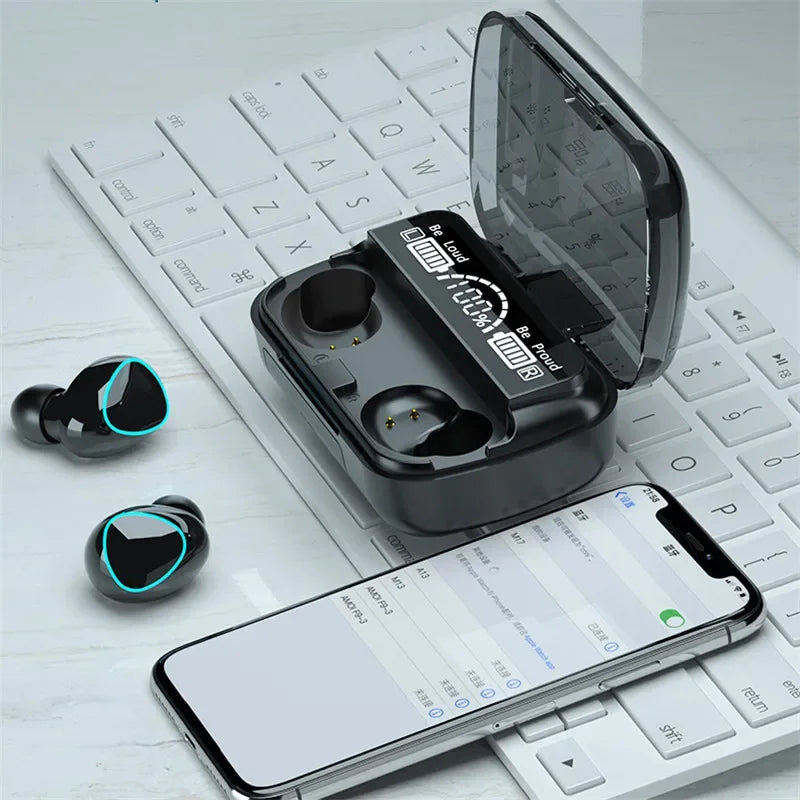 TWS Wireless Earbuds Bluetooth Headphones with Charging Case and Waterproof Stereo Sound