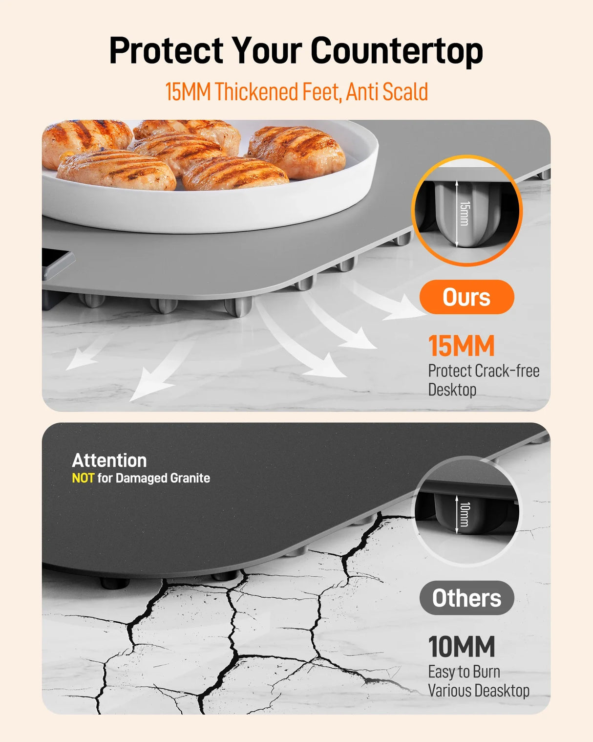 Electric Food Warming Tray Foldable Fast Heating Mat 8 Temp Portable Warmer