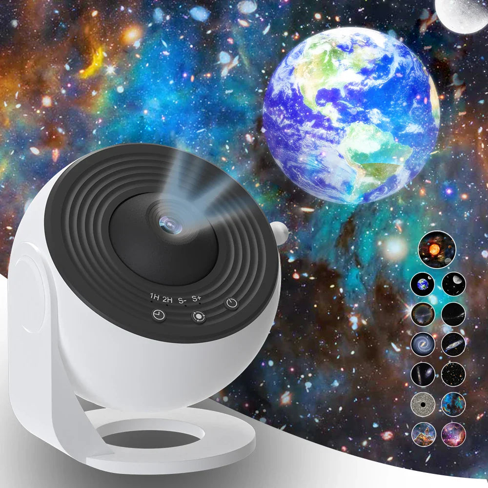 HD Galaxy Star Projector Night Light for Kids with 13 Films & 360° Rotation