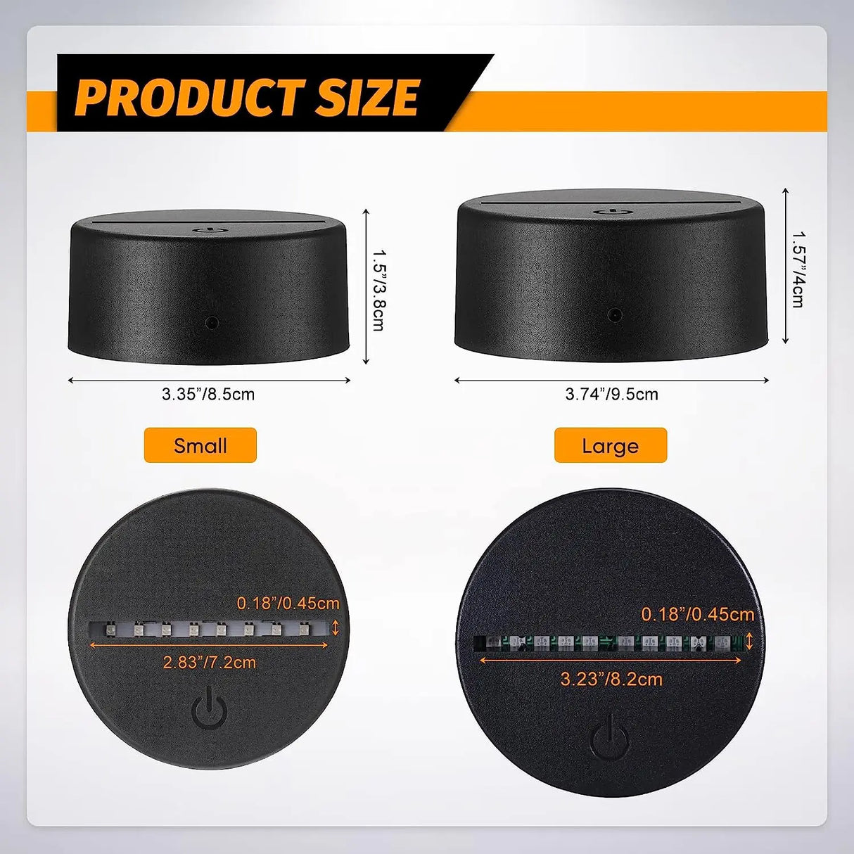 12 Pcs 3D LED Light Lamp Bases 16-Color Remote USB Stand for Acrylic Resin Glass