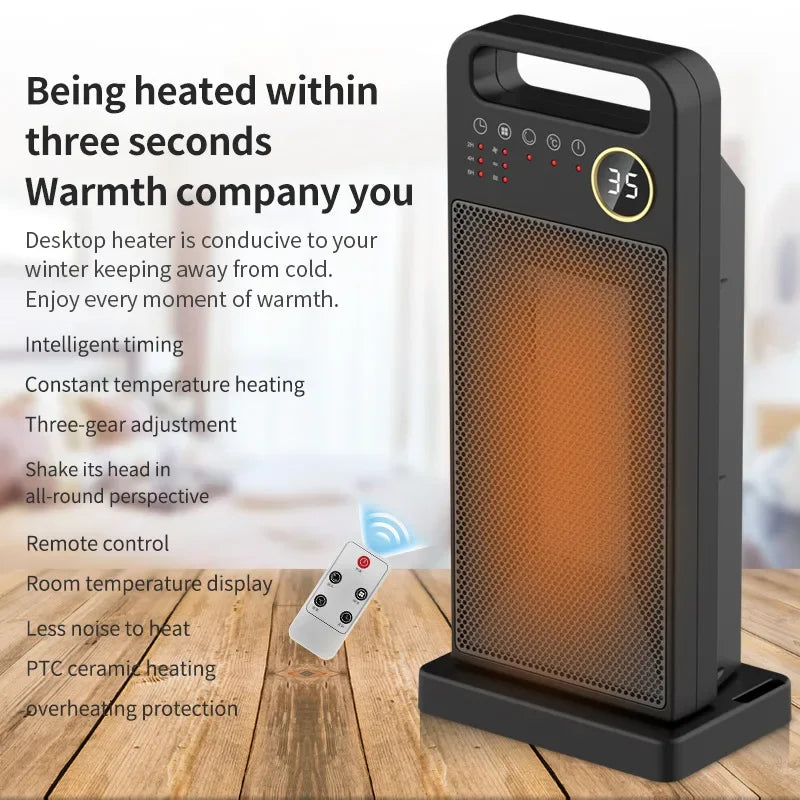 2000W Electric Space Heater with Remote Control Touch Screen Oscillating Heater