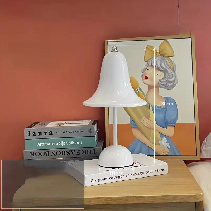 LED Bell Desk Lamp Touch Dimmable Rechargeable Table Night Light Bedside Reading