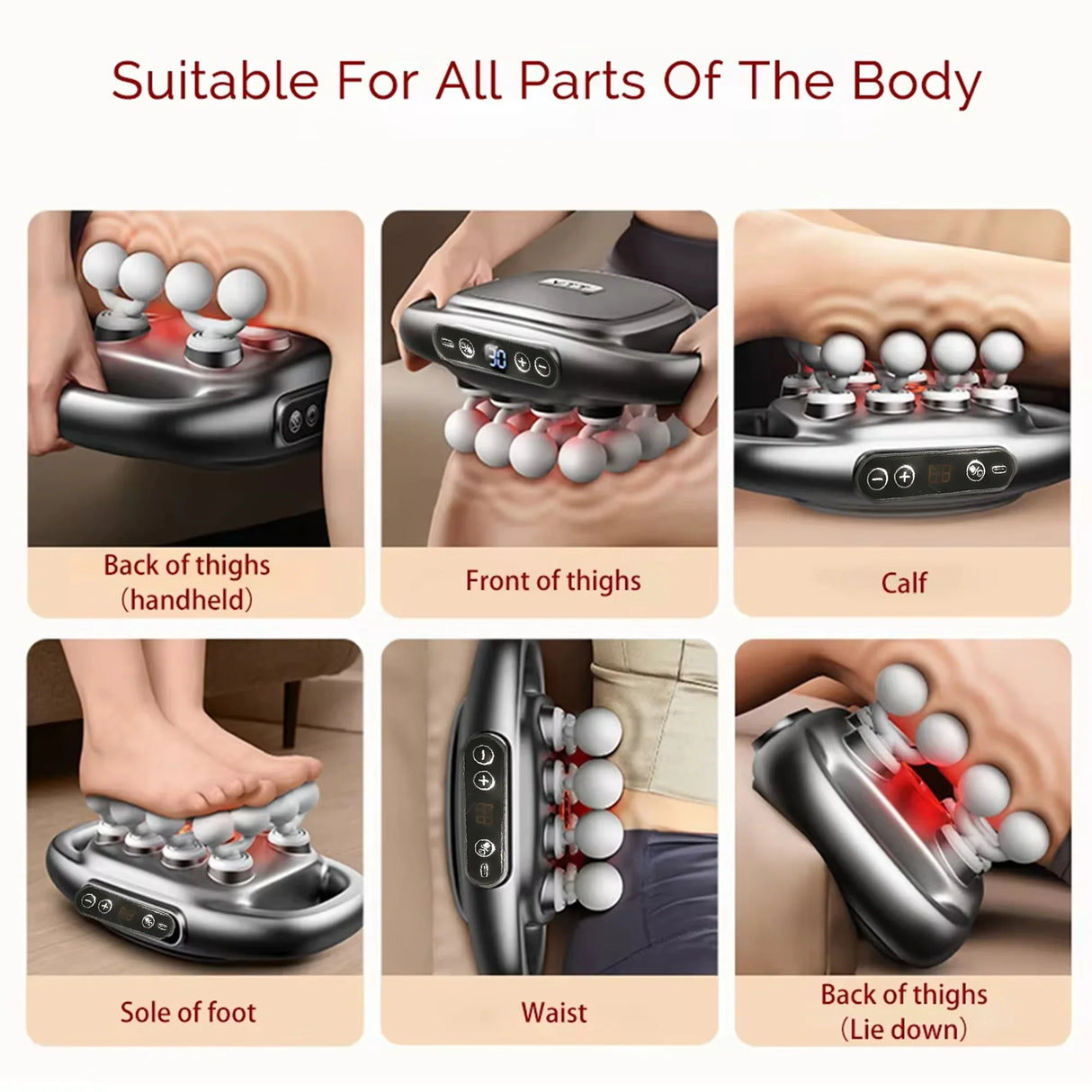 16-Head Deep Tissue Massage Gun Set Electric Muscle Massager for Back Shoulders Legs