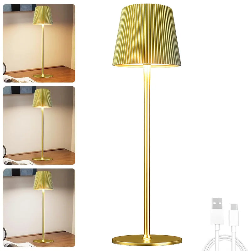 Wireless LED Table Lamp Rechargeable Touch Adjustable Night Light for Bedroom
