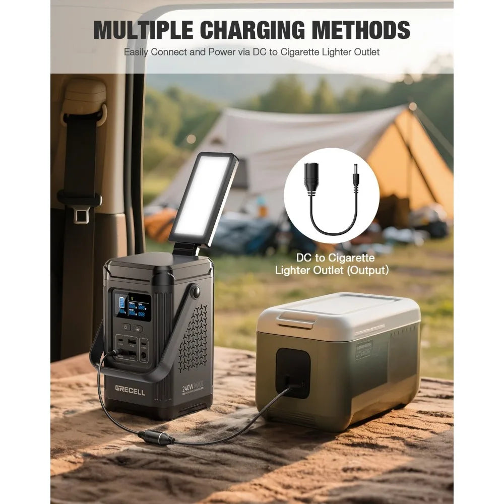 240W Portable Power Station 154Wh USB-C PD LiFePO4 Battery 7-Port Camping Home