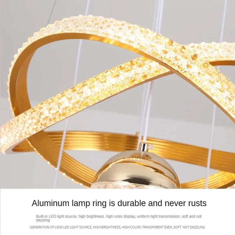 Modern Acrylic Crystal Chandelier Pendant Light LED Dining Bedroom Living Room