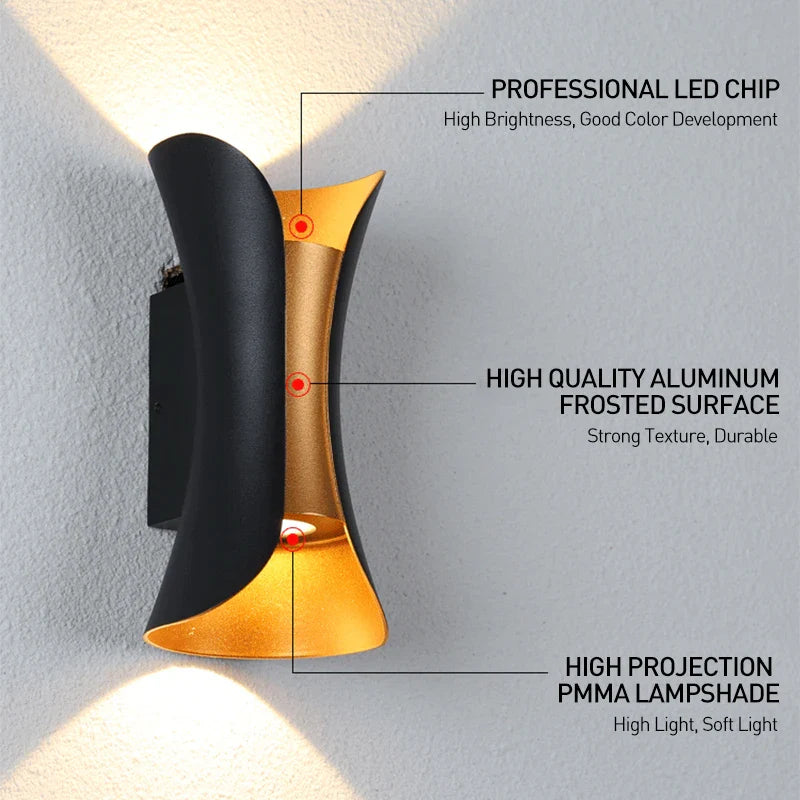 IP65 LED Outdoor Wall Light – 6W/10W Waterproof Aluminum Sconce for Porch Garden