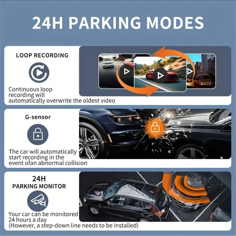 4 Channel 360 Dash Cam Car DVR Front Rear Left Right Camera Parking Monitor