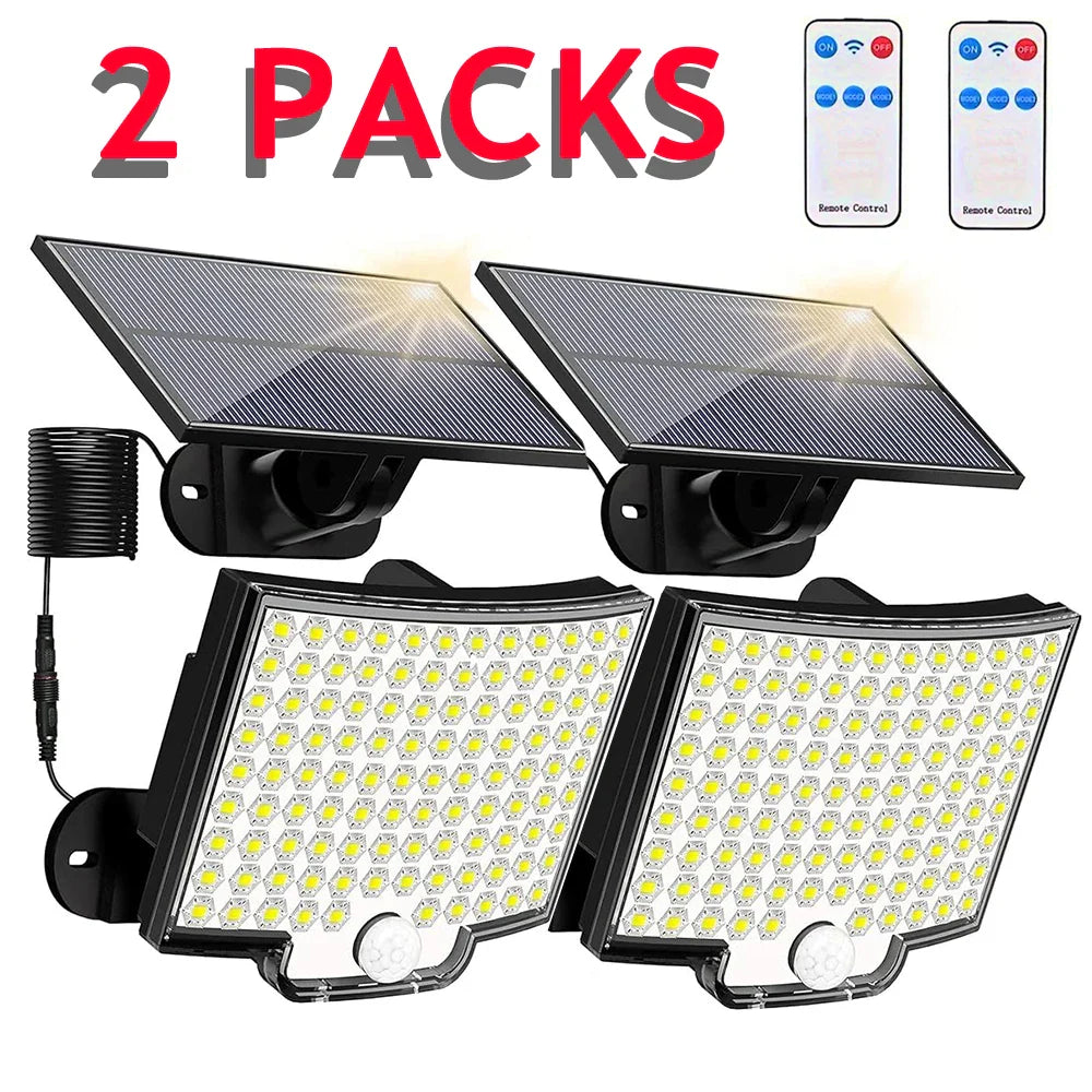 106LED Solar Motion Sensor Outdoor Light Waterproof Security Wall Flood Lamp