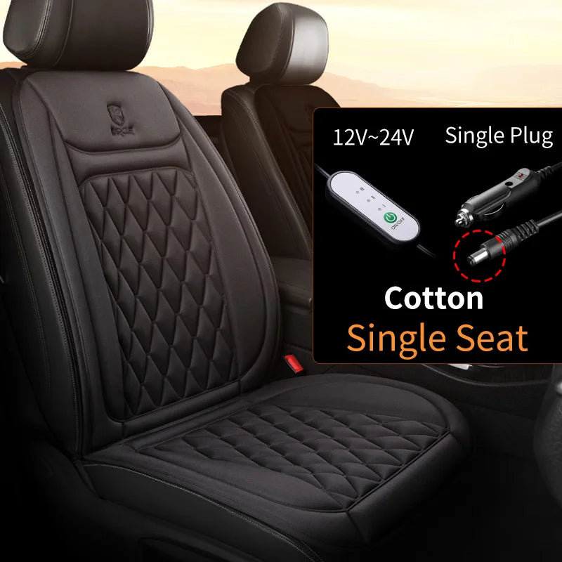 12-24V Heated Car Seat Cover with Fast Heating Flannel or Cloth