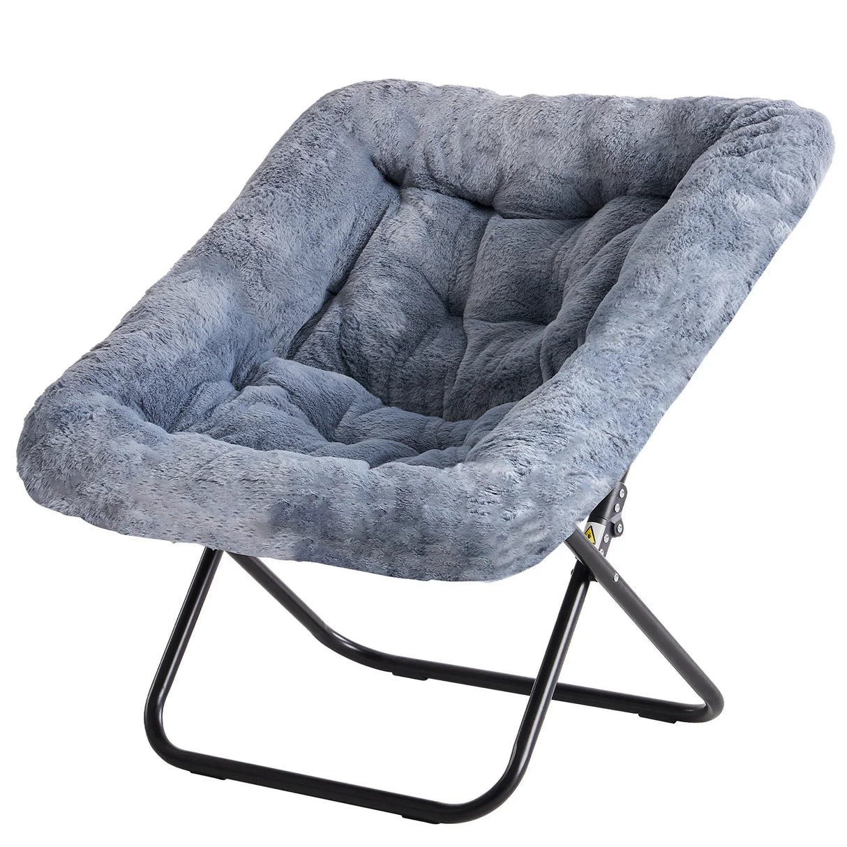 Faux Fur Saucer Chair Folding Lounge Chair Padded Cozy Reading Chair 28 Inch