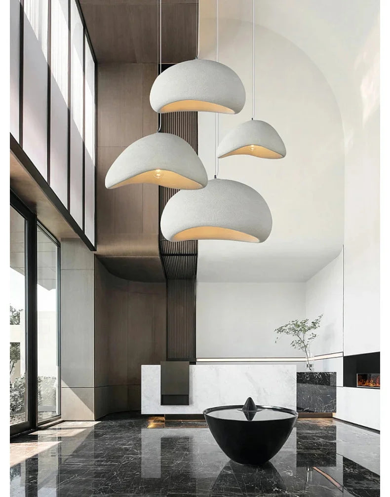 Moktan Sabai Nordic Wabi Sabi LED Chandelier – E27 Pendant Light for Kitchen & Bar