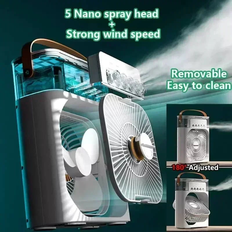 Portable Air Cooler Fan 3-in-1 600ML 3-Speed USB Powered