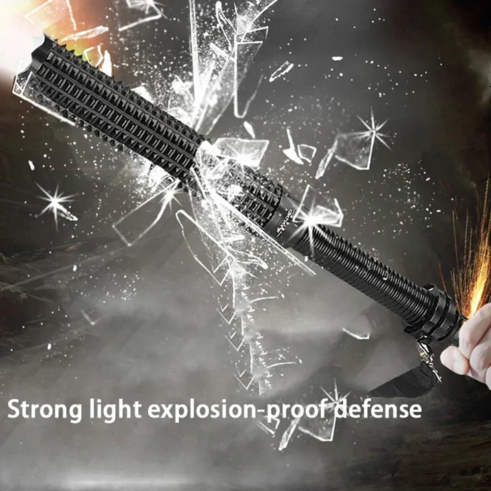Heavy-Duty Telescopic LED Flashlight with Zoom Beam – Compact Utility Tool