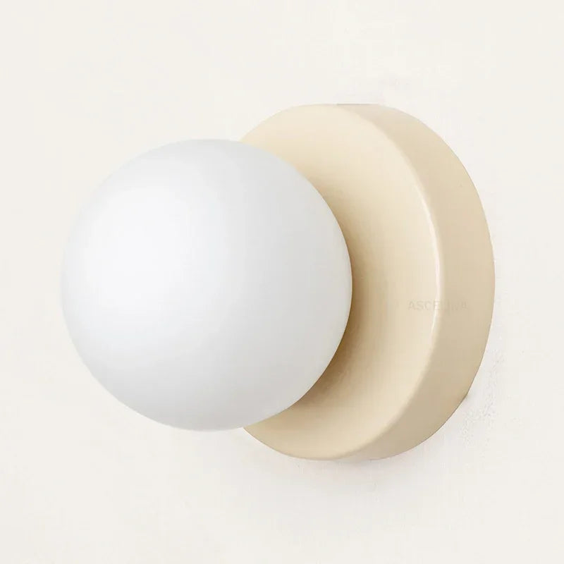 Nordic Glass LED Wall Lamp Orb Sconce for Bedroom Hallway Staircase