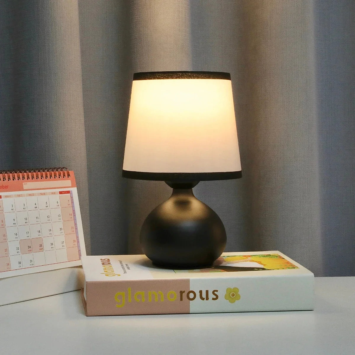 Modern Linen LED Table Lamp Bedside Desk Light Home Décor Bedroom Lighting
