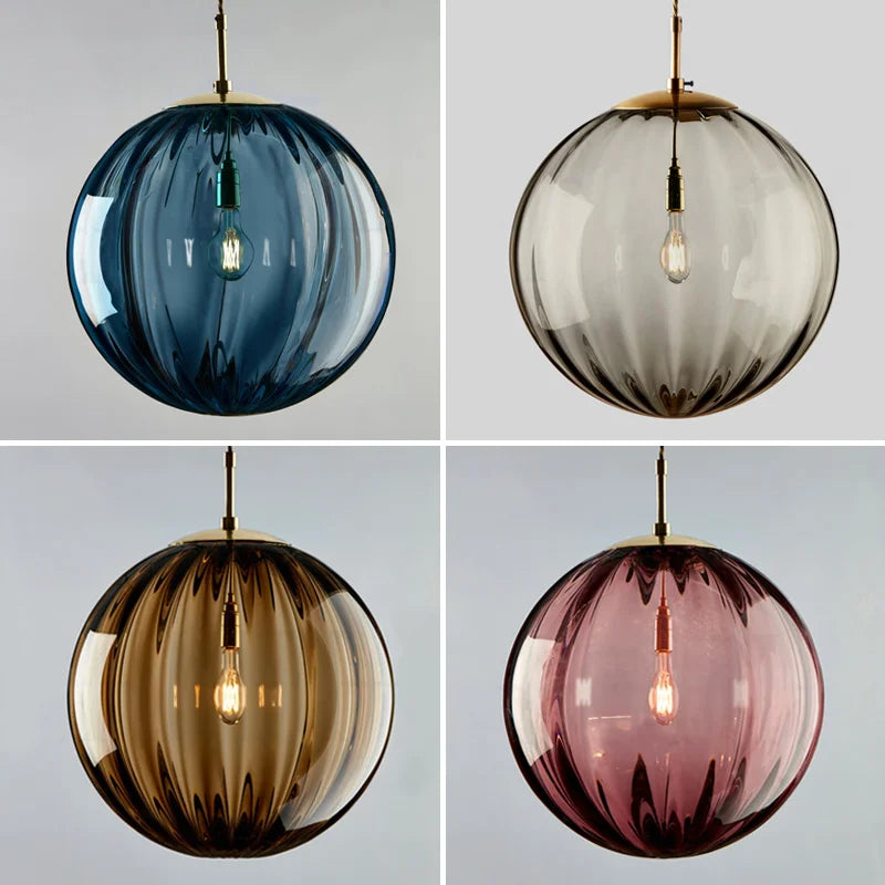 Modern LED Glass Ball Pendant Light Nordic Hanging Lamp for Bedroom Dining Bar