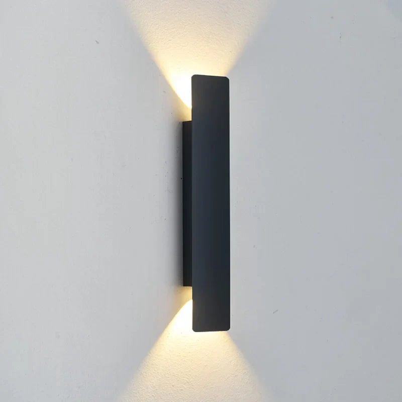 Outdoor Waterproof Wall Light – 18W LED Black Aluminum Exterior Lamp for Bedroom