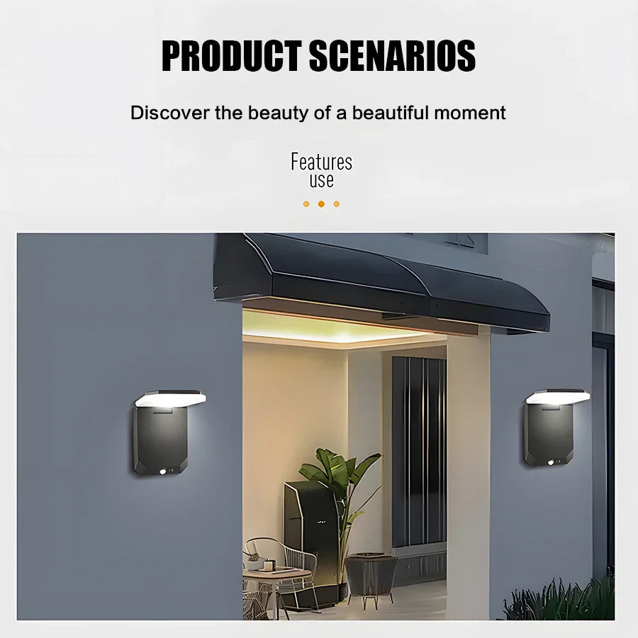 Solar Motion Sensor Wall Light – Outdoor LED IP65 Security Light for Patio/Garage