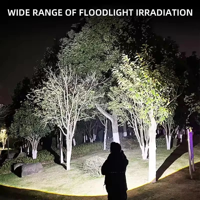 LED Camping Flashlight Rechargeable USB Zoom Spotlight Waterproof Outdoor