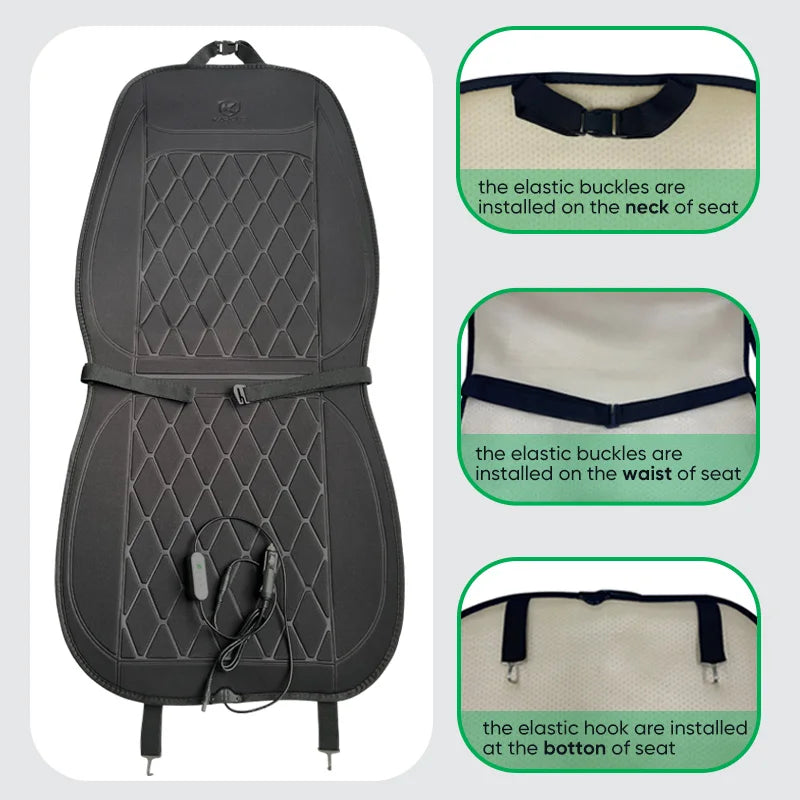 12V/24V Heated Car Seat Cushion – Fast Heating Winter Pad