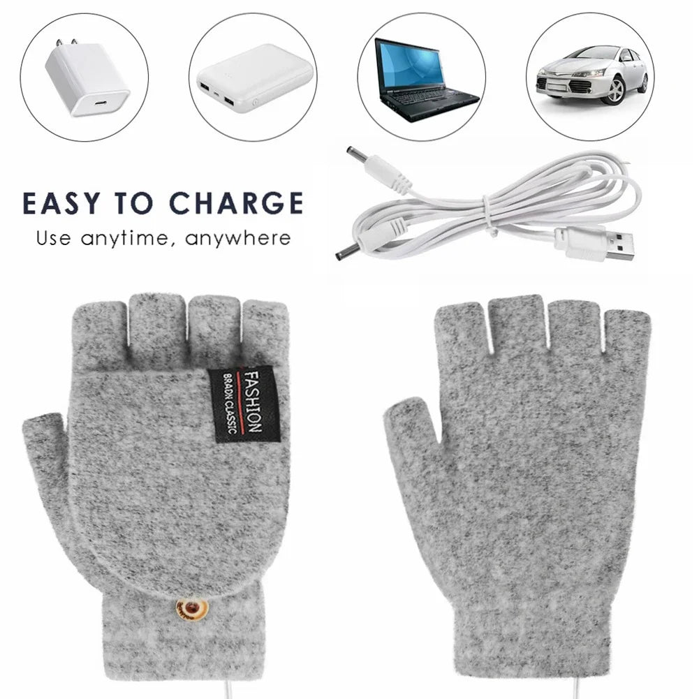 Electric Heated Gloves – USB Rechargeable Winter Hand Warmer for Skiing Sports
