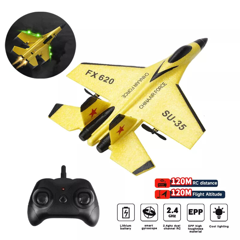 Kids RC Airplane 2.4GHz Fighter Jet Glider Remote Control Plane
