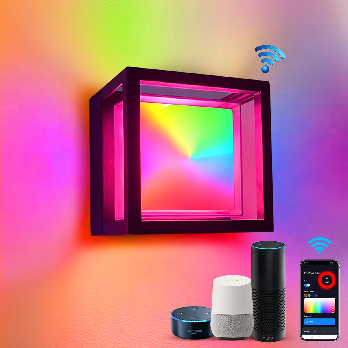 WiFi Smart Outdoor LED Wall Light RGBICW 20W Waterproof Voice Control