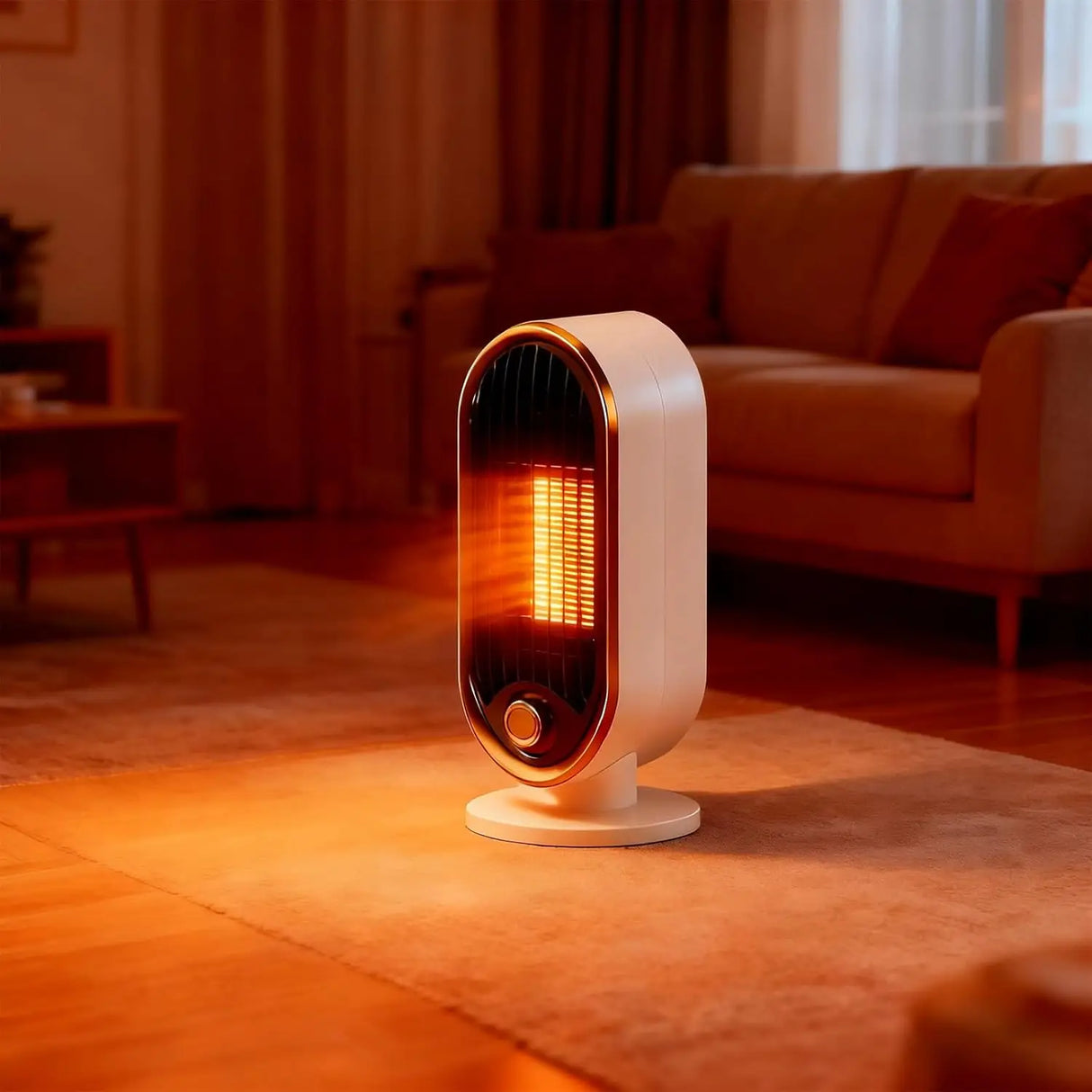 800W Portable Space Heater Fast Heating with Thermostat Tip-Over Protection