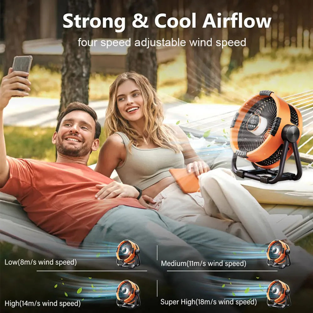 Camping Fan 20000mAh Rechargeable with LED Light Power Bank