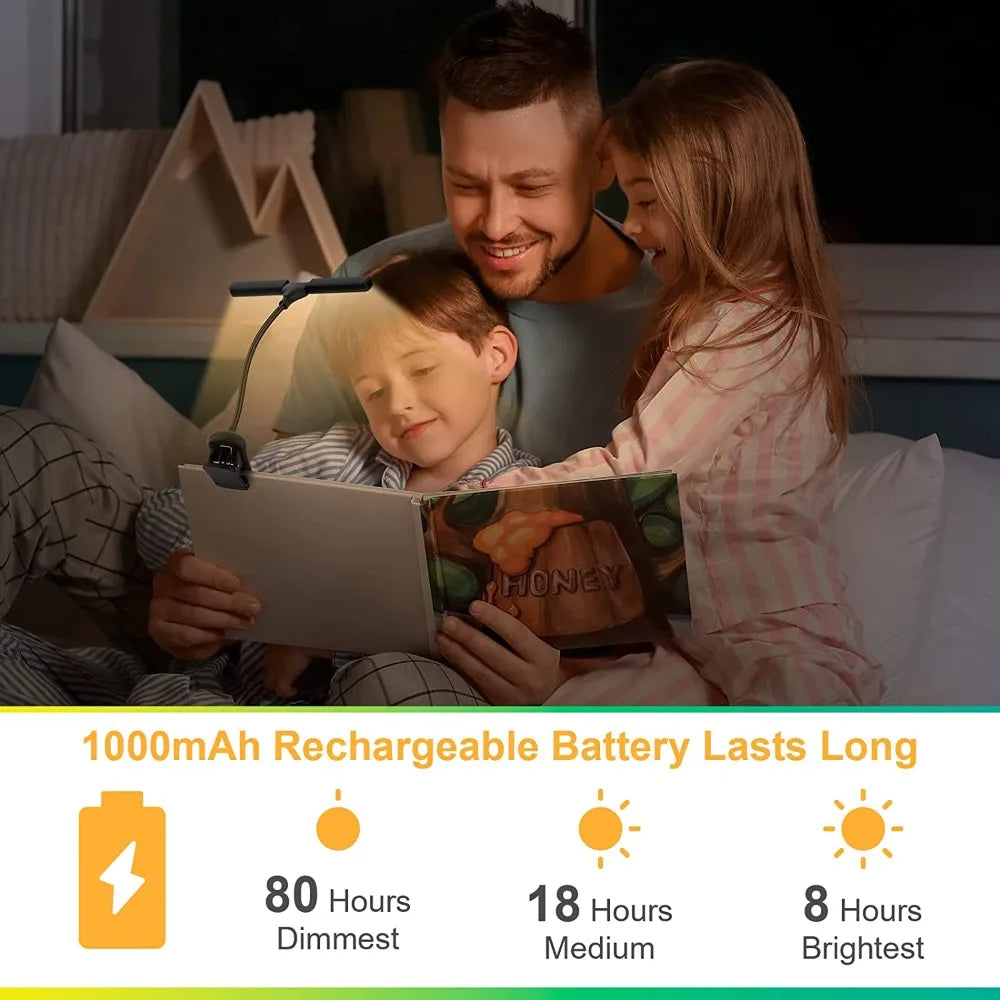 USB Rechargeable Reading Neck Light Hands Free Book Light for Bed Night