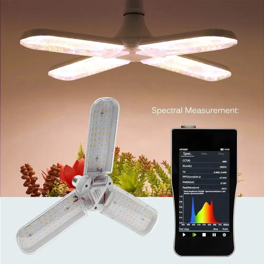 Foldable LED Grow Light E27 Full Spectrum Plant Bulb for Indoor Plants