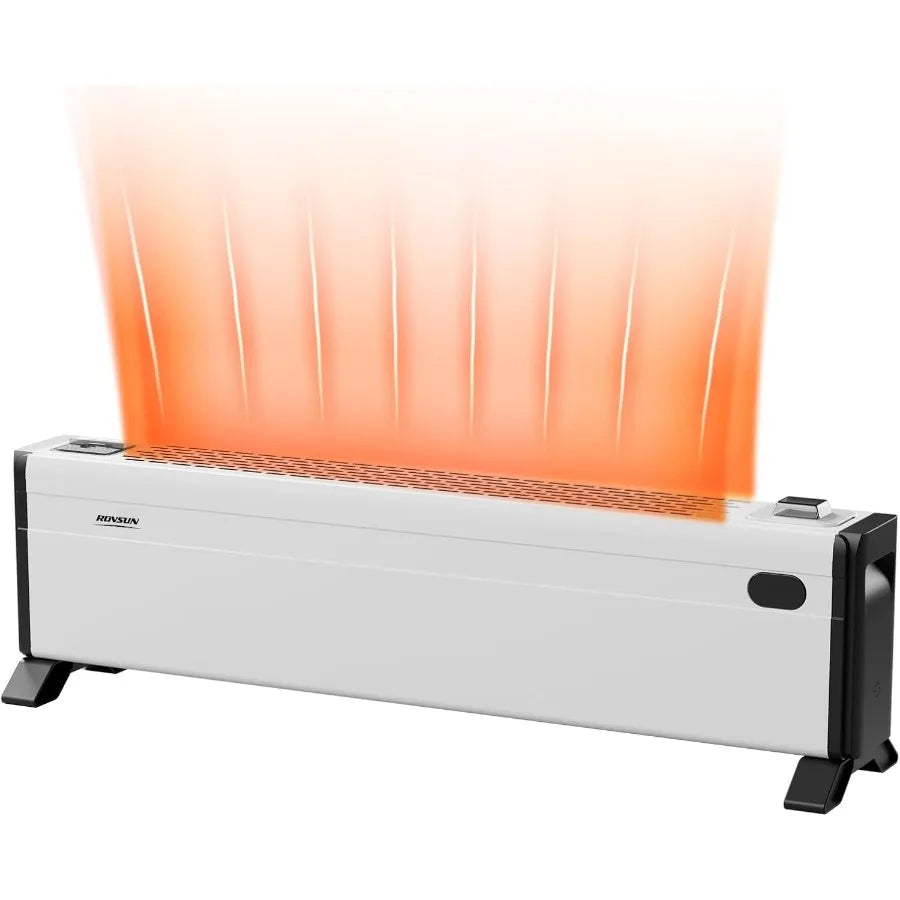 32-Inch Electric Baseboard Heater 1500W with Knob Control for Home Indoor Use