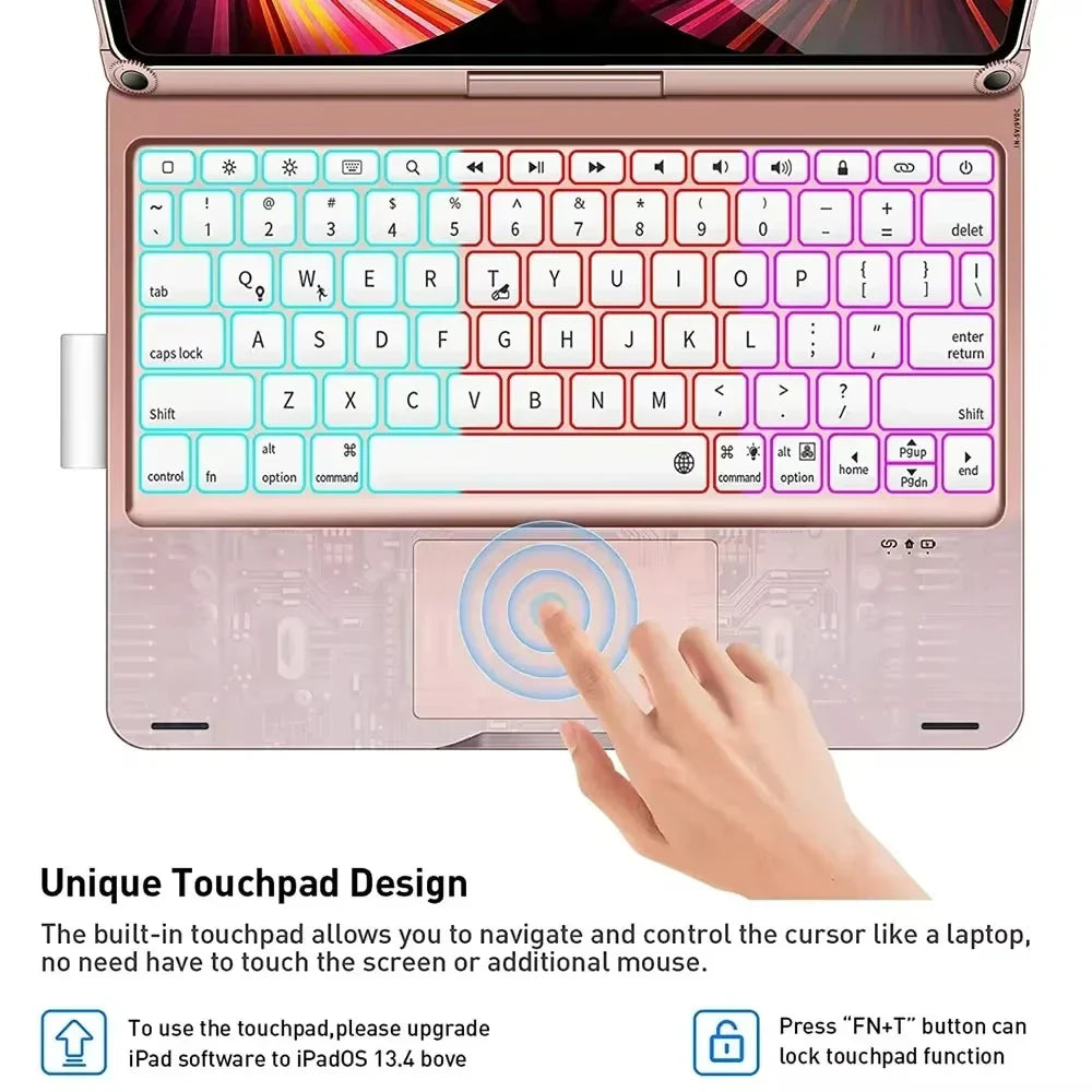 Magic Keyboard Case iPad 11th Gen 2025 iPad Air 11/13 Backlit 360°