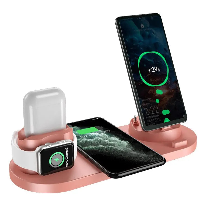 6-in-1 Wireless Charging Station Fast Charger Dock for iPhone 15 14 13 Pro Max