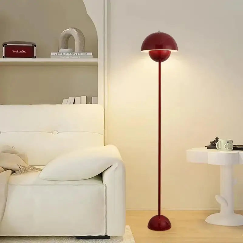 Modern Cream LED Floor Lamp E27 Bulb Minimalist Light for Bedroom Living Room