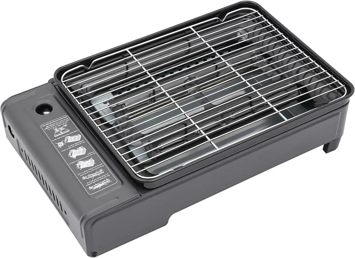 Portable Butane Grill Stove with Grill Net Outdoor Camping Traveling Trekking BBQ