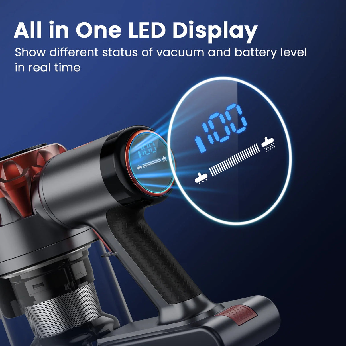 Cordless Hardwood Floor Vacuum Cleaner Lightweight Multi Surface with Smart Control