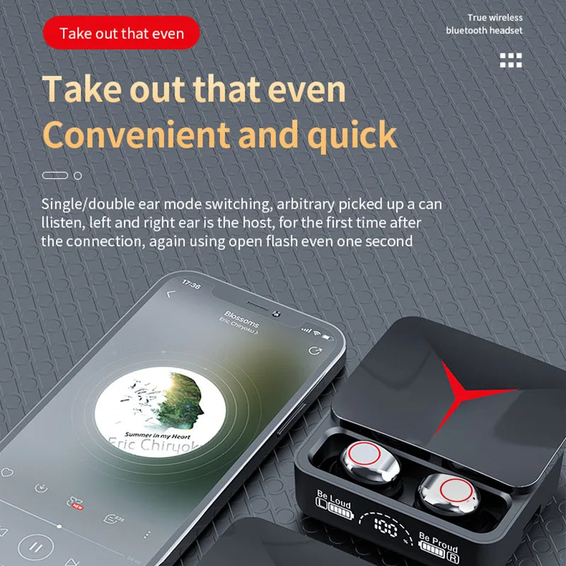 TWS M90 Wireless Earbuds Bluetooth 5.3 Gaming Headphones with Mic for Sports and Calls